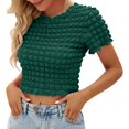 thumbnail image 1 of Ruyang Crop Tops for Women, Women's Summer Cropped T Shirt Street Popcorn Open Navel Short Sleeved Top Womens Hiking, 1 of 4