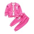 thumbnail image 1 of Ruyang Cute Bunny Sweatsuit Toddler Baby Girls Long Sleeve Coat Tops and Pant 3PCS Clothes Set Fall Winter Casual Outfits, 1 of 3