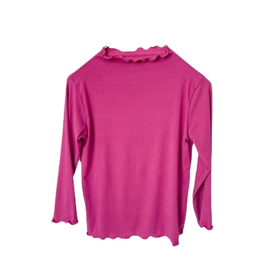 Ruyang Cute Shirts for Girls Ruffle Tops Baby Plain Long Sleeve Thermal Tshirts Soft Cotton Fall Winter Pullover Tee