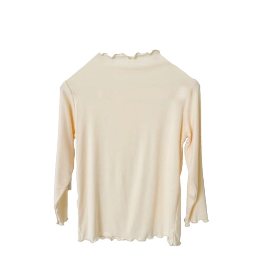 Ruyang Cute Shirts for Girls Ruffle Tops Baby Plain Long Sleeve Thermal Tshirts Soft Cotton Fall Winter Pullover Tee
