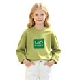 thumbnail image 1 of Ruyang Cute Sweatshirt for Girls Letter Print Kids Crew Neck Long Sleeve Tops Spring Autumn Loose Fitting Casual Layer Pullover, 1 of 7