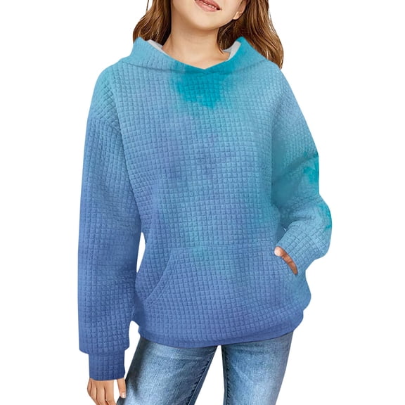 Ruyang Cute Tie Dye Hoodies for Teen Girls Oversized Rainbow Hooded Sweatshirts Trendy Long Sleeve Pullover Shirt Pocket