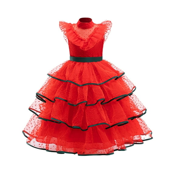 Ruyang Dresses for Girls, Princess Tulle Tutu Girl Dress Birthday Party Ball Gown Toddler Sleeveless Layered Tulle Wedding Pageant Dress