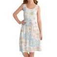 thumbnail image 1 of Ruyang Dresses for Teen Girls Flower Print Crew Neck Sleeveless Tank Dresses Summer A-line Swing Beach Vacation Sundress, 1 of 4