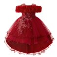 thumbnail image 1 of Ruyang Dresses for Teen Girls Flowy Embroidery Cold Shoulder Multi Layered Tulle Tutu Dresses Summer Princess Birthday Party Dresses, 1 of 9
