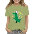 thumbnail image 1 of Ruyang Easter Day Shirts for Toddler Girls Boys Short Sleeve Dinosaur Bunny Tshirt for Kids Girls Cotton Soft Tee Tops, 1 of 1