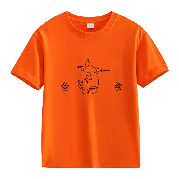 Ruyang Easter Shirt for Toddler Boys Girls Kids Summer Short Sleeve T Shirt Cute Bunny R𝐚bbit Graphic Tees Tops