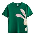 thumbnail image 1 of Ruyang Easter Short Sleeve Shirt for Girls 2025 Trendy Cute Bunny Graphic Print Crewneck Tunic Blouse Casual Sport Tops, 1 of 1