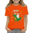 thumbnail image 1 of Ruyang Easter Tees Toddler Boys Girls Short Sleeve Easter 𝐂artoon Dinosaur and Bunny Printed Kids Crewneck Tops T Shirt, 1 of 1