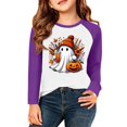 thumbnail image 1 of Ruyang Fall Long Sleeved T Shirt for Girls Ghost Pumpkin Soft Baggy Tee Tops Kids Baby Crewneck Casual Blouses Fall Halloween Clothes, 1 of 7