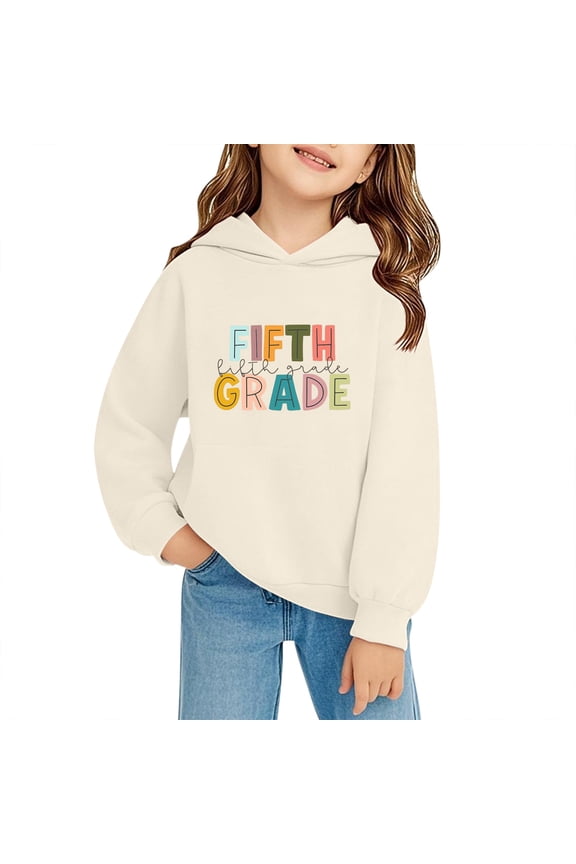 Fifth Grade Hoodies Girls Boys Back to School Pullover Sweatshirts Cute Long Sleeve First Day of School Hoodie