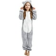 thumbnail image 1 of Ruyang Fleece Jumpsuit for Boys Girls Fuzzy Bear Outfits Kids Sherpa Hooded Onesie Fall Winter Warm Zip Up Bodysuit, 1 of 6