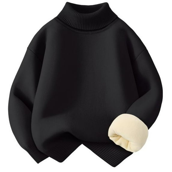 Ruyang Fleece Lined Crewneck Sweaters for Teen Girls Boys Thermal Pullover Sweatshirt Winter Thick Warm Jumper