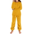 thumbnail image 1 of Ruyang Fleece Sweatshirts Set for Teen Girls Fuzzy 2 Piece Outfits Fall Winter Plain Pullover Sweaters Pants Set, 1 of 5