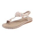 thumbnail image 1 of Ruyang Flip Flops For Women Women's Casual Pearl Clip Toe Flat Roman Shoes Summer Fashion Ladies Sandals, 1 of 8