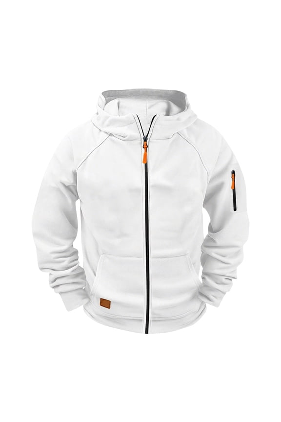 Full Zip Up Hoodies for Teen Boys Trendy Preppy Cargo Jackets Fall School Athletic Hooded Sweatshirts Pockets