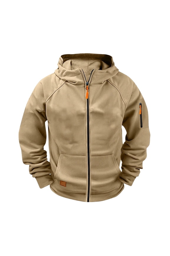 Full Zip Up Hoodies for Teen Boys Trendy Preppy Cargo Jackets Fall School Athletic Hooded Sweatshirts Pockets