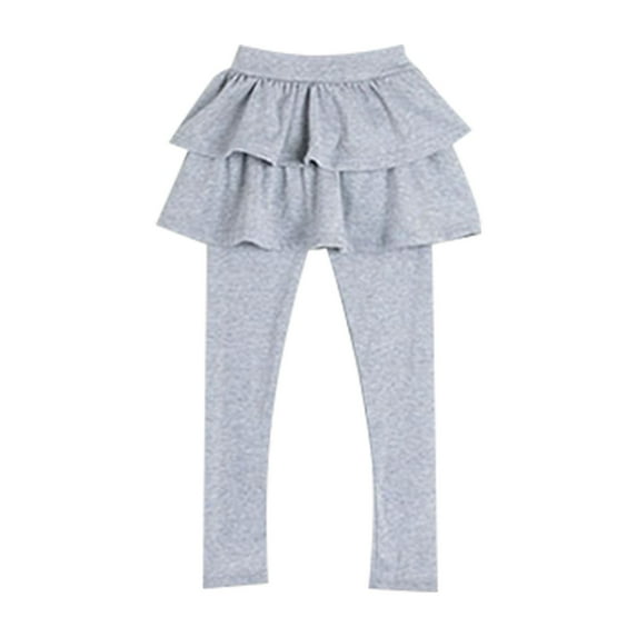 Ruyang Girl Skirt Solid Color Pants Toddler Girls Leggings Warm Pants School 𝐔niform Pants Stretchy Soft Leggings With Skirt