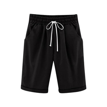 Ruyang Girls Athletic Shorts Kids Teens Solid Knee Length High Waisted Comfy Drawstring Casual Short Pants with Pockets