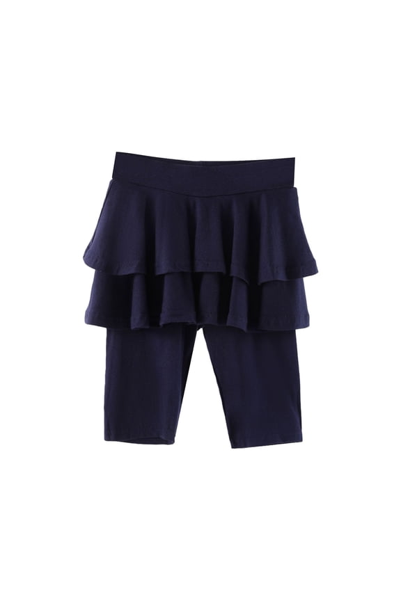 Girls Athletic Shorts Ruffle Skirt Pants Skinny Stretch Pantskirt Teens Girls Running Sports Shorts Tutu Skirts Cute Leggings