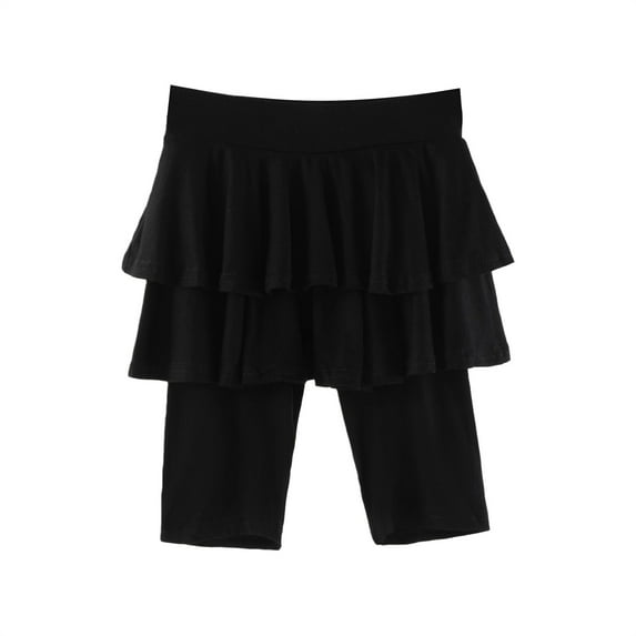 Ruyang Girls Athletic Shorts Ruffle Skirt Pants Skinny Stretch Pantskirt Teens Girls Running Sports Shorts Tutu Skirts Cute Leggings