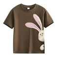 thumbnail image 1 of Ruyang Girls Boys Bunny Graphic T-Shirt Cute Easter Bunny Printed Design, Adorable Short Sleeve Casual Top for Kids, 1 of 1