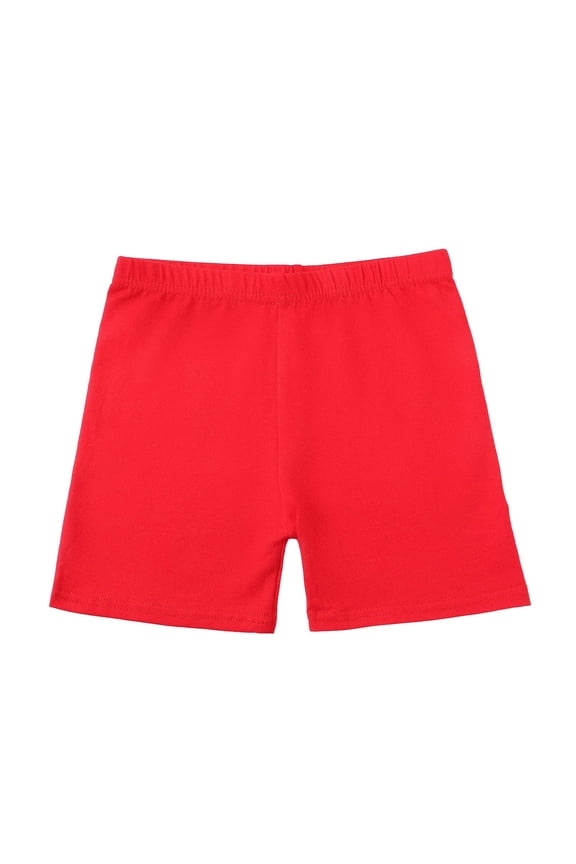 Girls Cotton Shorts Stretchy Solid Soft Sports Shorts Summer Classic Athletic Biker Cartwheel Bottoms 7-14 Years