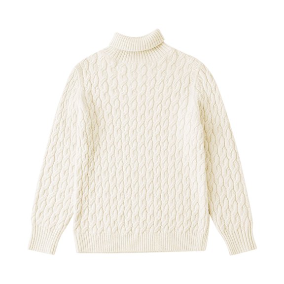 Ruyang Girls Crewneck Cable Knit Sweaters Kids Fall Winter Thermal Top Plain Long Sleeve Trendy Pullover Sweatshirts