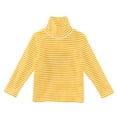 thumbnail image 1 of Ruyang Girls Crewneck Striped Shirts Kids Boys Long Sleeve Thermal Tshirts Cotton Soft Mock Neck Basic Layer Top, 1 of 3