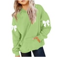 thumbnail image 1 of Ruyang Girls Cute Bowknot Hoodies Kids 3D Graphic Oversized Pullover Sweatshirts Spring Trendy Hooded Sweatshirts Sweater, 1 of 4