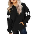 thumbnail image 1 of Ruyang Girls Cute Bowknot Hoodies Kids 3D Graphic Oversized Pullover Sweatshirts Spring Trendy Hooded Sweatshirts Sweater, 1 of 4