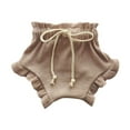 thumbnail image 1 of Ruyang Girls Cute Ruffle Knit Shorts Soft & Comfy Baby Active Shorts Solid Color Adjustable Elastic Waist Causal Shorts, 1 of 9