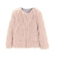 thumbnail image 1 of Ruyang Girls Faux 𝐅𝐮𝐫 Jacket Kids Winter Warm Windproof Fuzzy Coat Plain Long Sleeve Soft Furry Cardigan Outwear, 1 of 4