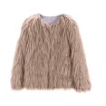 thumbnail image 1 of Ruyang Girls Faux 𝐅𝐮𝐫 Jacket Kids Winter Warm Windproof Fuzzy Coat Plain Long Sleeve Soft Furry Cardigan Outwear, 1 of 4
