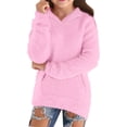 thumbnail image 1 of Ruyang Girls Fleece Hoodie Y2K Trendy Fuzzy Pullover Sweatshirt Kids Fall Winter Warm Furry Plain Hooded Sweater Pocket, 1 of 5