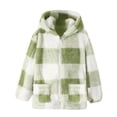 thumbnail image 1 of Ruyang Girls Fleece Jacket Cute Plaid Zip Up Cat Hooded Coat Fall Winter Warm Fuzzy Sweaters Pockets Soft Furry Sweaters, 1 of 9