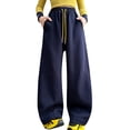 thumbnail image 1 of Ruyang Girls Fleece Sweatpants Teens Baggy Wide Leg Joggers Drawstring Winter Thermal Elastic High Waisted Pants, 1 of 7