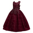 thumbnail image 1 of Ruyang Girls Flower Lace Dress Embroidery Skirt Princess Dresses Sleeveless Pattern Floor Length Princess Tulle Tutu Maxi Gown, 1 of 7