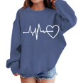 thumbnail image 1 of Ruyang Girls Heart Sweatshirts Fall Winter Cute Trendy Oversized Sweatshirt Long Sleeve Crewneck School Pullover Tops, 1 of 7