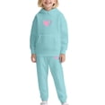 thumbnail image 1 of Ruyang Girls Heart Tracksuit School Athletic Sweatsuits Graphic 2 Piece Outfits Trendy Pullover Hoodies Joggers Pants Set, 1 of 5