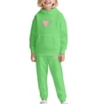 thumbnail image 1 of Ruyang Girls Heart Tracksuit School Athletic Sweatsuits Graphic 2 Piece Outfits Trendy Pullover Hoodies Joggers Pants Set, 1 of 5