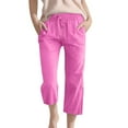 thumbnail image 1 of Ruyang Girls High Waisted Uniform Capri Pants Kids Dress Pant Trouser Cotton Linen Clothes Cropped Preppy Baggy Trouser, 1 of 5
