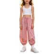 thumbnail image 1 of Ruyang Girls Jogger Pants Lightweight Loose Casual Sports Joggers Cute Letter Print Drawstring Outdoor Hiking Pants School Clothes, 1 of 6