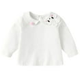 thumbnail image 1 of Ruyang Girls Kids Cotton Soft Collar Shirt Long Sleeve Bunny Neck Funny Pullover Tops Tees Baby Girl Cute Casual Clothes, 1 of 3