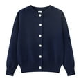 thumbnail image 1 of Ruyang Girls Knitted Sweater Cardigan with Bowknot School Ribbed Knit Sweaters Jacket Button Down Crewneck Preppy Tops, 1 of 7