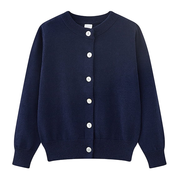 Ruyang Girls Knitted Sweater Cardigan with Bowknot School Ribbed Knit Sweaters Jacket Button Down Crewneck Preppy Tops