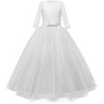 thumbnail image 1 of Ruyang Girls Lace Embroidered Princess Dresses Elegant High Waist Tulle Tutu Wedding Prom Gown Evening Formal Dress 3-12 Years, 1 of 9