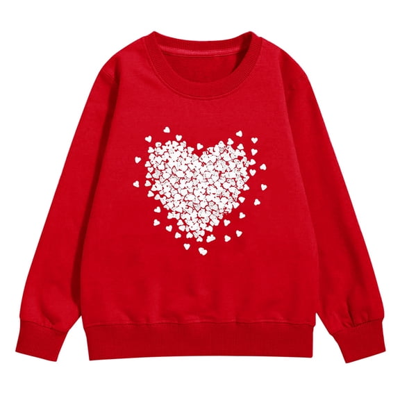 Ruyang Girls Long Sleeve Crew Neck Pullover Sweater Valentines Shirt Long Sleeve Love Heart Tops Graphic Clothes Festival Jacket
