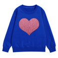thumbnail image 1 of Ruyang Girls Long Sleeve Crew Neck Pullover Sweatshirt Kids Valentines Day Shirts Love Heart Print Outerwear Casual Loose Fit Blouse, 1 of 4