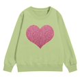 thumbnail image 1 of Ruyang Girls Long Sleeve Crew Neck Pullover Sweatshirt Kids Valentines Day Shirts Love Heart Print Outerwear Casual Loose Fit Blouse, 1 of 4